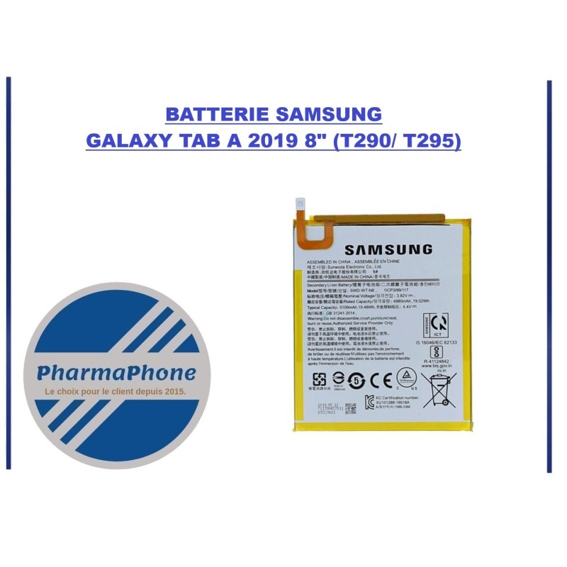 BATTERIE SAMSUNG GALAXY TAB A 2019 8" (T290/ T295)  martinique guadeloupe guyane