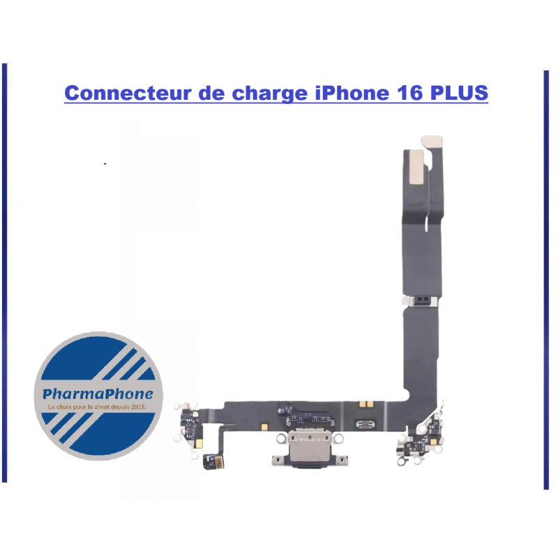 Connecteur de charge Noir iPhone 16 PLUS