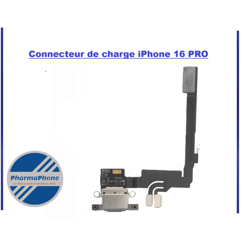Connecteur de charge Noir iPhone 16 PRO
