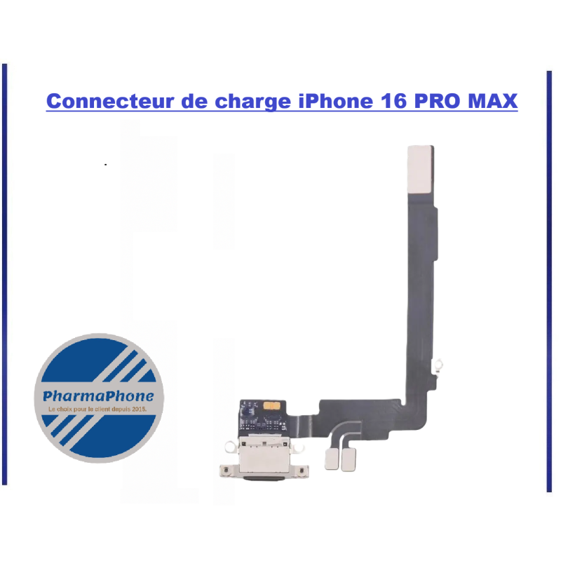Connecteur de charge Noir iPhone 16 PRO MAX