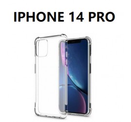 IPHONE 14 PRO SILICONNE 4 COIN RENFORCE TRANSPARENT - EMPLACEMENT: