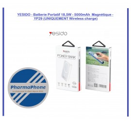 YESIDO - Batterie Portatif 18,5W - 5000mAh  Magnétique - YP29 (UNIQUEMENT Wireless charge) - EMPLACEMENT: Z02 - B80 - E10